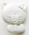Novelty Button Cat White 12mm
