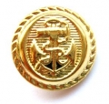 Metal Button Anchor Gold Shank 15mm