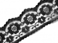 70mm Flat Lace Trimming Black