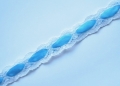 15mm Ribbon Lace Turquoise and White