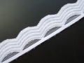25mm Stretch Flat Lace Trimming White