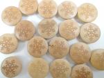 Real Wood Shank Novelty Button Snowflake 25mm