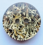 13mm Black Gold Tinsel Sewing Button