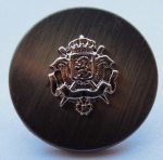 15mm Coat Of Arms Brushed Black Metal Button