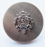 15mm Coat Of Arms Brushed Silver Metal Button