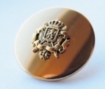 15mm Coat Of Arms Mirror Gold Metal Button