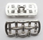 20mm Cross Weave Silver Shank Metal Buttons