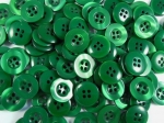 100 x 15mm Shadow Stripe Green Sewing Buttons 4 Hole