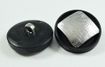 19mm Brushed Silver and Black Shank Sewing Button
