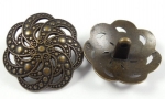 19mm Swirl Pattern Shank Brown Metal Button