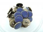 70 x 25mm Old Gold Edge Blue Center Shank Sewing Buttons