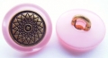 15mm Pink and Gold Shank Metal Button