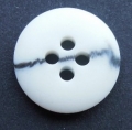 15mm Aran White and Black Stripe 4 Hole Button