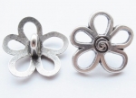 15mm Silver Flower Shank Metal Button