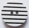24mm Black and White Stripe Button