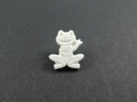 Novelty Button Happy Frog White 17mm