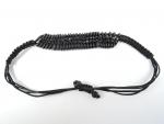Rhinestones Black Metal Adjustable Cord Bracelet