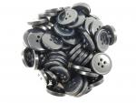 100 x 18mm Black 4 Hole Sewing Buttons