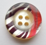 13mm Pattern Multi Coloured 4 Hole Real Shell Button