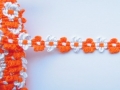 14mm Daisy Chenille Braid Orange and White