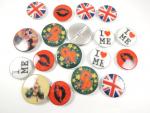 18 Lips I Love Me Union Jack GP Assorted Silver Back Shank Sewing Buttons