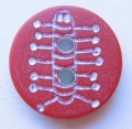 Novelty Button Bug 2 Hole Red and White 12mm