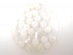 35 x 9mm Shadow Stripe White Tiny Small Little Sewing Buttons