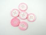 6 x 20mm Real Shell 4 Hole Sewing Buttons Pink Trochus Shell