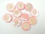 10 x 20mm Real Shell 4 Hole Sewing Buttons Pink Trochus Shell