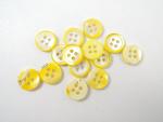 14 x 12mm Real Shell 4 Hole Sewing Buttons Yellow Trochus Shell