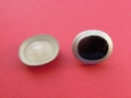 43 x 12mm Oval Black and Silver Shank Sewing Buttons