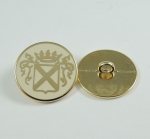 20mm Cream and Gold Shield Metal Shank Metal Buttons