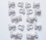 10 x Fur Hooks And Eyes Fasteners White 10-11mm Size 2