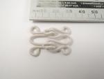 Double Fur Hooks And Eyes Fasteners Satin Ivory White 30mm