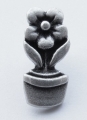 17mm Flower In Pot Novelty Metal Button