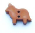 Novelty Button Dog Brown 18mm