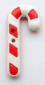 Novelty Button Candy Cane Red and White 38mm