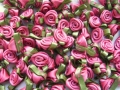 100 Satin Ribbon Roses 12mm Colonial Rose