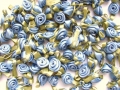 100 Satin Ribbon Roses 12mm Antique Blue