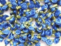 100 Satin Ribbon Roses 12mm Royal Blue