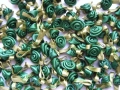 100 Satin Ribbon Roses 12mm Forest Green