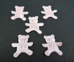 5 Satin Pink Teddy Embellishments Motifs