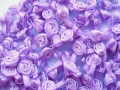 100 Satin Ribbon Roses 12mm All Lilac